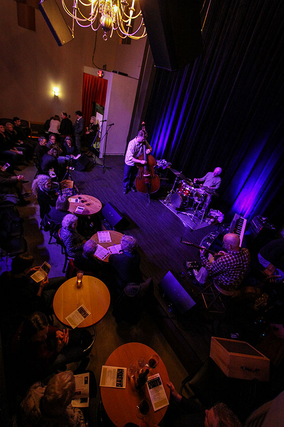 Urban Tellers® at the Fremont Theater with jazz quartet Quiet Image