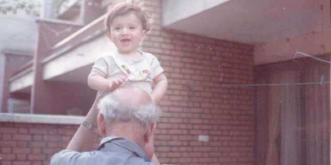 Tehran 1986 | Yashar and Grandpa in the backyard